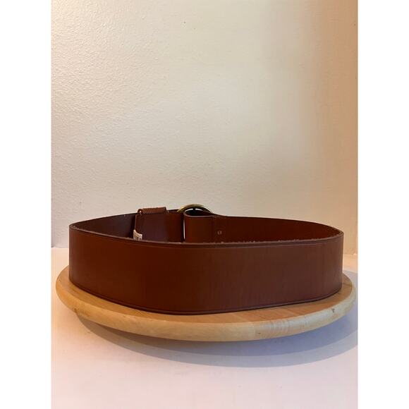 Ralph Lauren Thick Tan Genuine Leather Round Wrap Buckle Belt Size XL main image 6